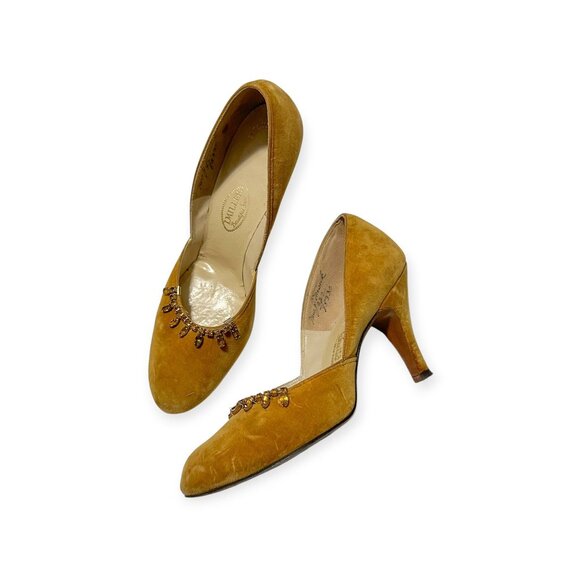 Vintage I. Miller Custom Velvet Heels | Guild House New Haven | Electra II Last - Picture 1 of 14